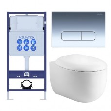 Комплект инсталляции с подвесным унитазом AQUATEK с сиденьем и кнопкой SET AQUATEK АЛЬТАИР cm-016 4в1 Комплект инсталляции с подвесным унитазом AQUATEK с сиденьем и кнопкой SET AQUATEK АЛЬТАИР cm-016 4в1